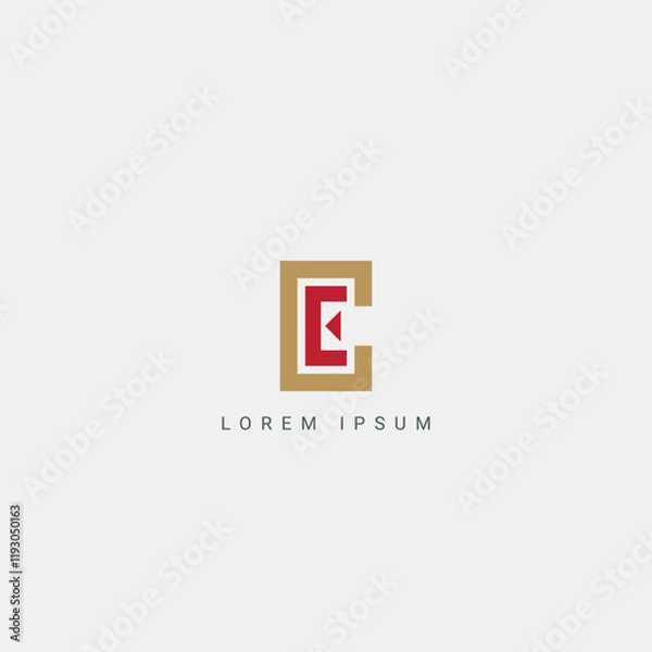 Fototapeta Abstract CE EC or CE letter simple style business logo design vector template