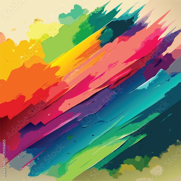 Obraz vibrant watercolor design, labeled vector art illustration.