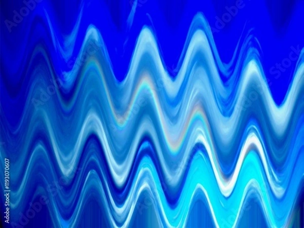 Obraz Abstract waves with shades of blue color and white and with with blur effect. Topics: water in motion, wallpaper, abstraction, colors, wet paint, pattern, design, abstraction