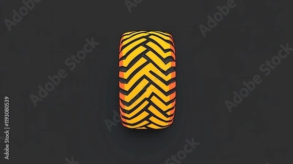 Fototapeta Advanced off-road tire featuring aggressive tread blocks for improved off-road traction and performance style book illustration