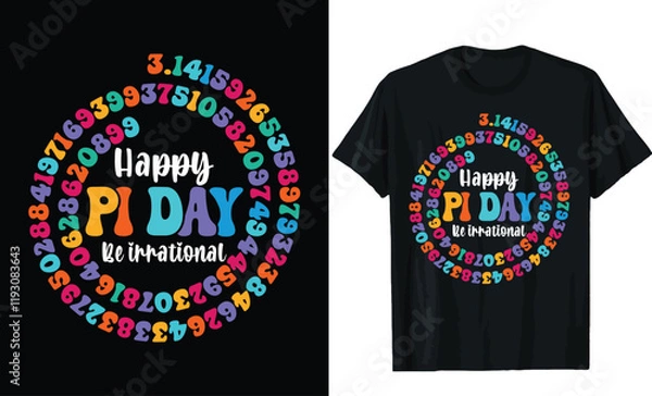 Obraz happy pi be day irrational t-shirt design