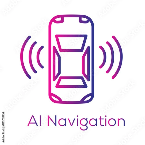 Obraz AI Navigation Icon – Autonomous Navigation for Vehicles and Smart Systems