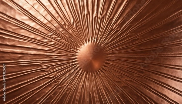 Fototapeta Embossed copper texture featuring radiant, sunburst patterns