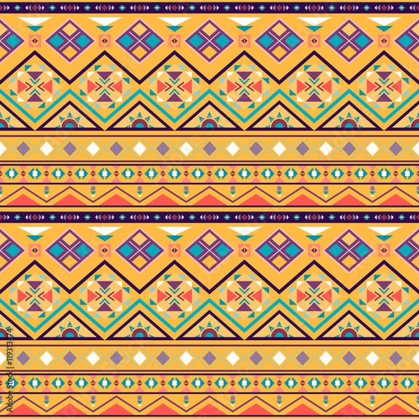 Fototapeta Ethnic boho seamless patterns. Vintage ornament. Vector illustra