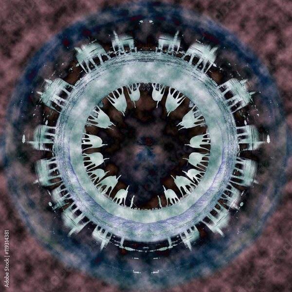 Obraz Elephants in circle design (Small planet)