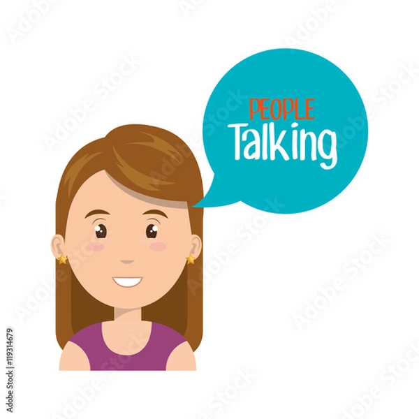 Fototapeta people talking speech communication vector illustration design