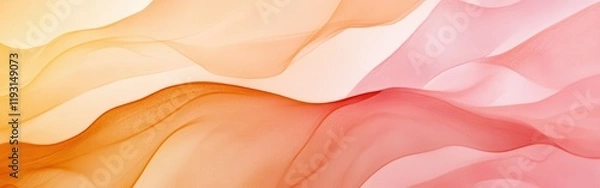 Fototapeta Soft pencil strokes create a gentle gradient blending warm hues of yellow and pink in a fluid, translucent composition