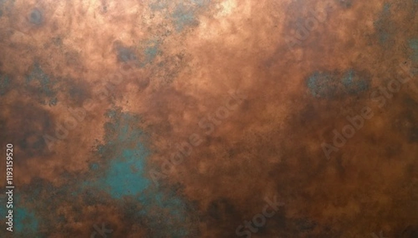 Fototapeta Rustic copper surface with subtle patina highlights