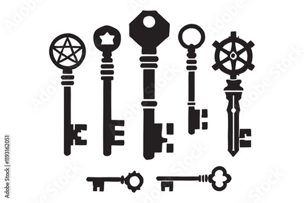 Fototapeta key vector icon set