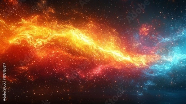 Obraz A light expanding outwards from a single point, symbolizing a goal achieved, growth, expansion, dynamic, bright colors