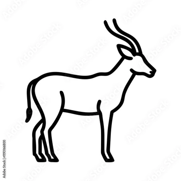 Fototapeta gazelle icon, gazelle line art - simple line art of gazelle, perfect for gazelle logos and icons and themed design