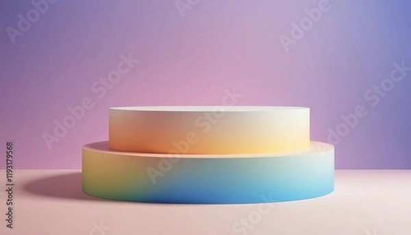 Fototapeta Wide matte gradient surface featuring small circular podium