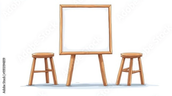 Obraz Creating clipart illustrations with markers on a whiteboard