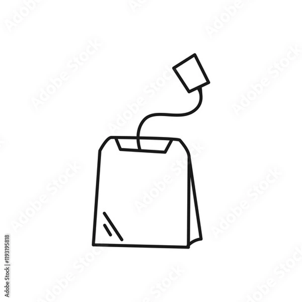 Obraz Tea bag icon line illustration design vector