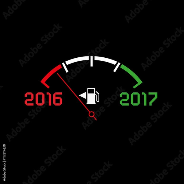 Fototapeta 2017 New year comming dark theme, abstract illustration. Editable vector
