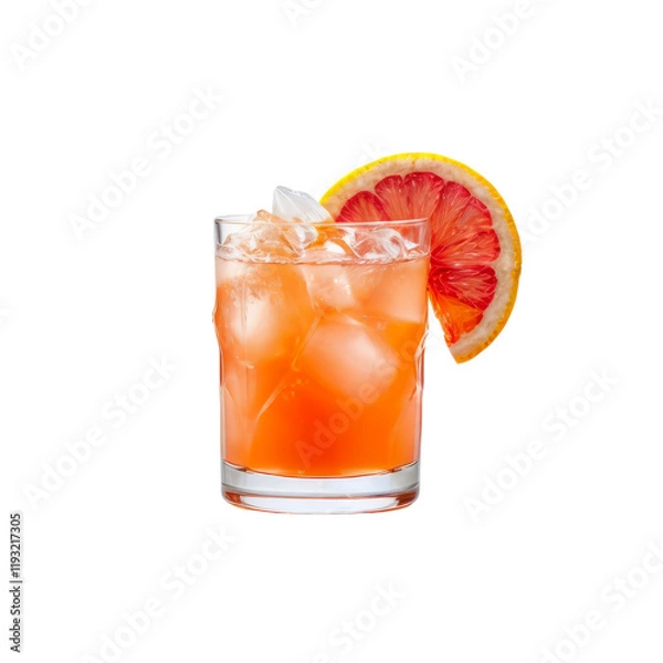 Fototapeta Grapefruit Cocktail: A refreshing grapefruit cocktail with a citrus twist, garnished with a fresh grapefruit slice. Perfect for a summer party or a relaxing evening drink.  