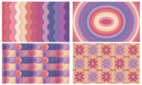 Fototapeta Set of Creative pattern concept of Happy Valentines Day web banner or header