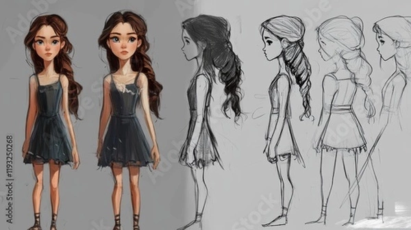 Fototapeta Girl character concepts