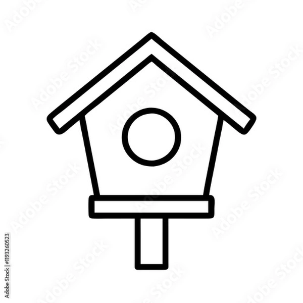 Obraz birdhouse icon, birdhouse line art - simple line art of birdhouse, perfect for birdhouse logos and icons and themed design
