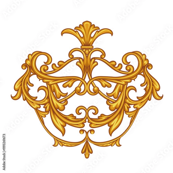 Fototapeta Arabesque with scrolls in Baroque style	