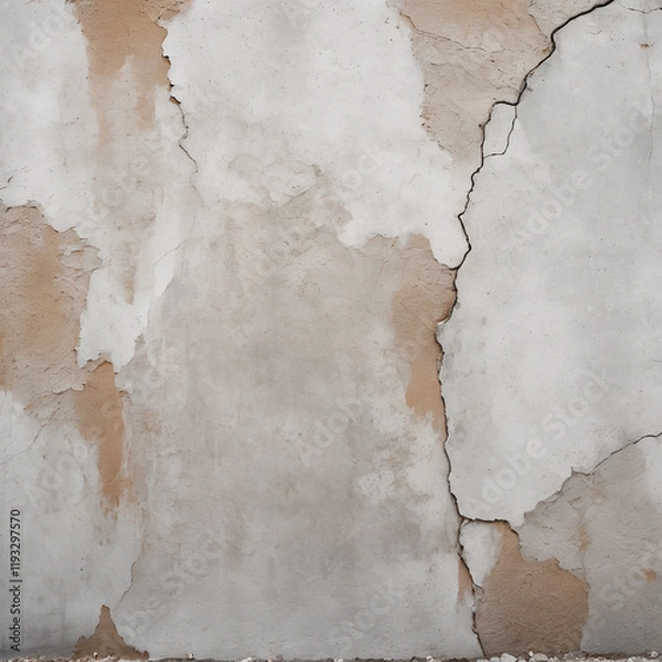 Fototapeta Cement walls have cracked patterns and white backgrounds for tile design, wallpaper, mobile display, computer display, website background, etc.