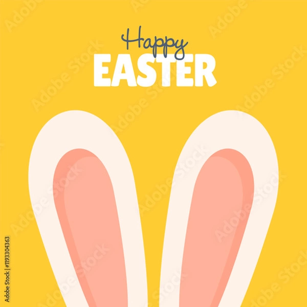 Fototapeta Happy Easter! Cute Easter Bunny Ears. Vector Illustration.