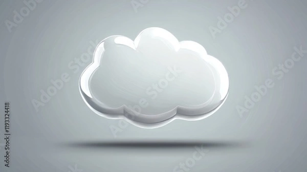 Obraz Glossy 3D speech bubble resembling a talking cloud or text balloon in a high-quality vector design. 
