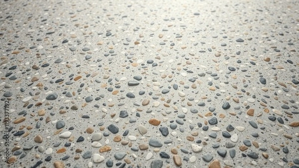 Fototapeta Textured Pebble Surface with Aggregate in Neutral Tones