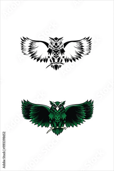 Obraz vector illustration of an owl two versions.