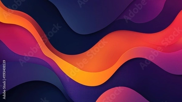 Fototapeta Abstract Colorful Wave Background with Gradient Effects in Shades of Orange, Purple, and Dark Blue for Creative and Modern Designs