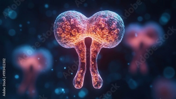Obraz Microscopic Cellular Structure: A 3D Render of a Unique Cell
