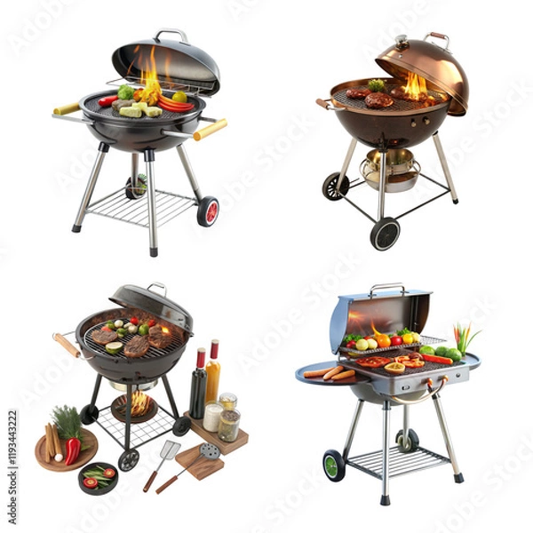 Fototapeta 3d rendering of beautiful and realistic Barbecue