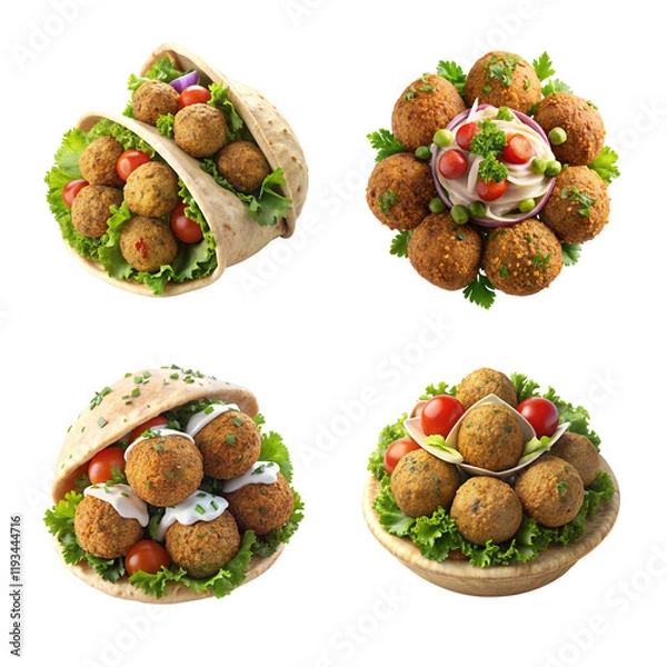 Fototapeta 3d rendering of beautiful and realistic Falafel