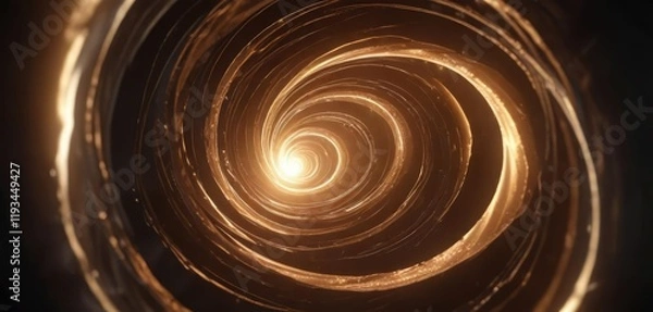 Fototapeta abstract spiral shape glows with an inner light, glowing organic form, glowing nautilus