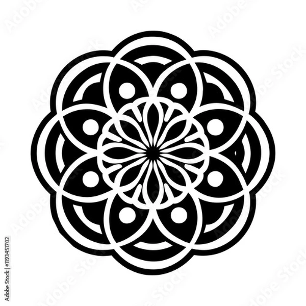 Fototapeta Sacred flower icon in glyph style