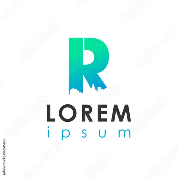 Fototapeta urban letter logo