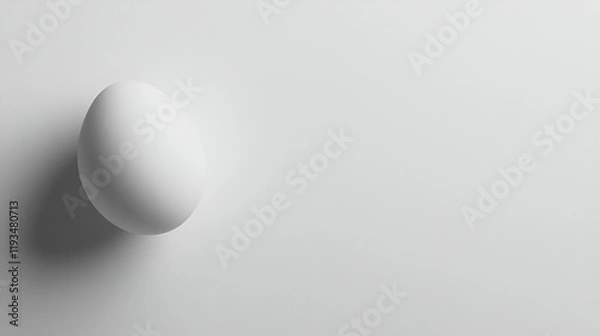 Fototapeta A white egg isolated on white