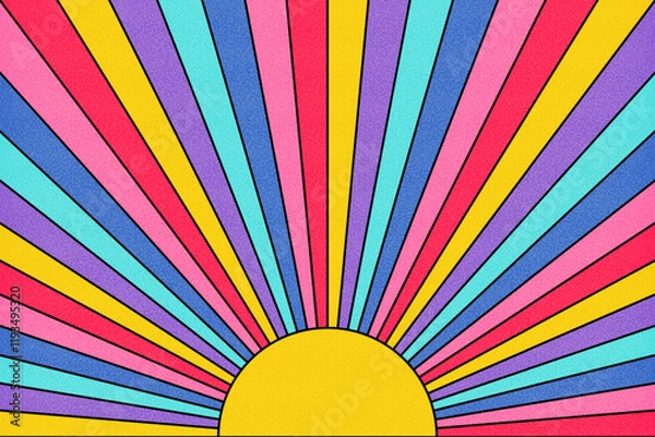 Obraz Colorful noise groovy sun retro background