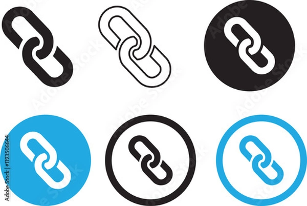 Fototapeta Chain, link icon vector. Link icon, internet url symbol connect button