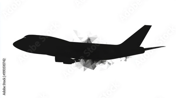 Fototapeta The Aircraft of the triangles. Aircraft low poly. Vector illustration