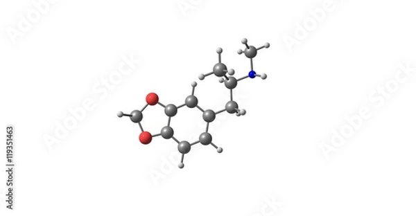 Obraz Ecstasy molecular structure isolated on white
