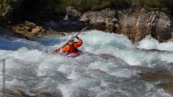 Obraz Canoeing in whitewater