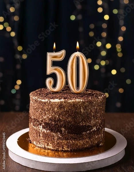 Obraz Generated image  Beautiful cake celebrating a birthday or milestone of 5
