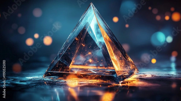 Fototapeta The hologram is dynamite. Dynamite made of polygons, triangles of dots and lines. Dynamite is a low-poly compound structure. Technology concept vector.