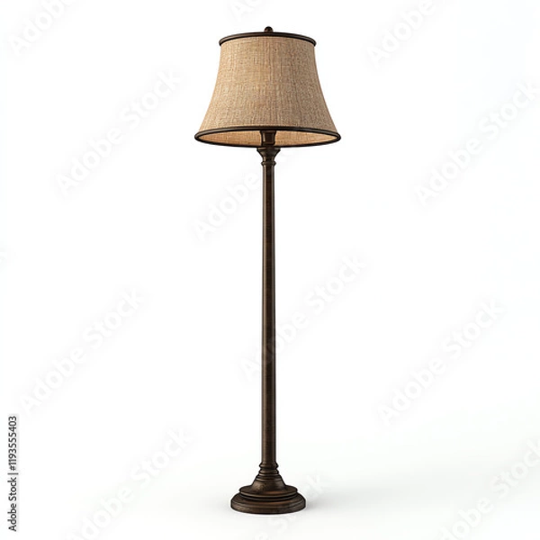 Fototapeta Elegant floor lamp with a vintage design, perfect for adding warmth and charm to any living space.