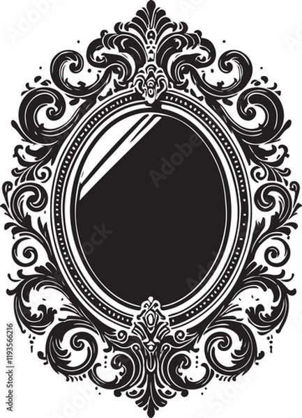 Obraz Mirror Frame icon silhouette vector with white background