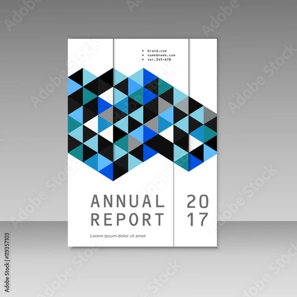 Fototapeta Vector brochure design with abstract triangles background