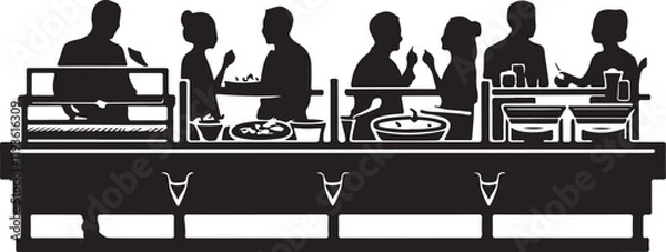 Obraz Buffet icon silhouette vector with white background