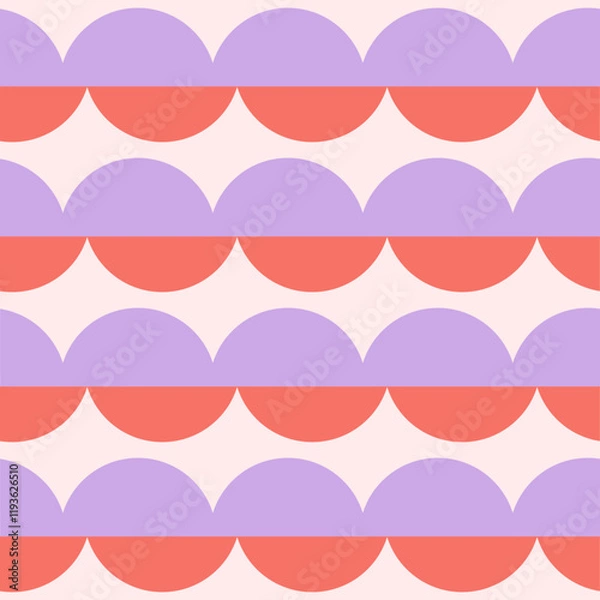 Fototapeta seamless repeat pattern with half circles vector illustration
