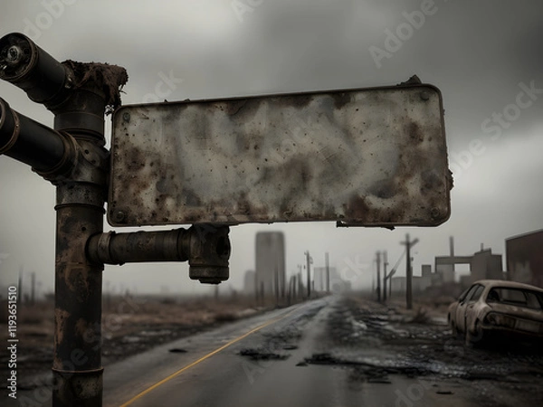 Obraz Blank rusty old sign